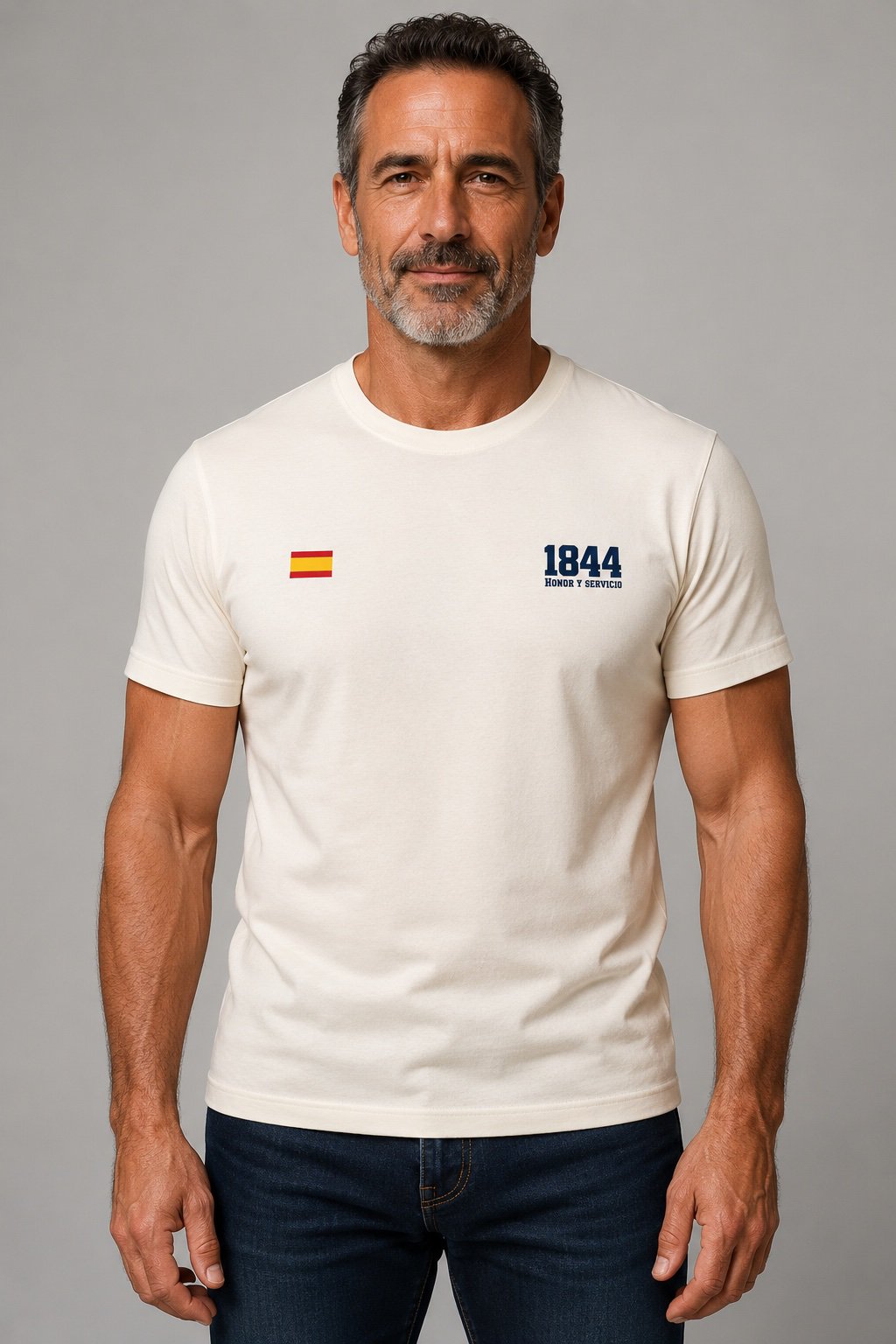 Camiseta Guardia Civil 1844 Honor y Servicio – Blanco Roto - imagen 1