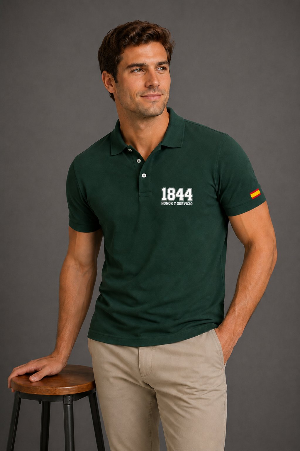 Polo Guardia Civil 1844 Honor y Servicio – Verde Botella - imagen 1