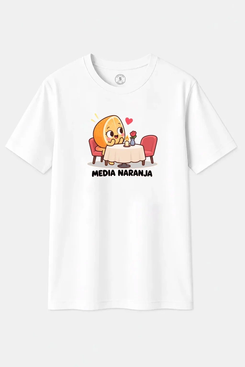 Camiseta Media Naranja Esperando – Humor Romántico y Juego de Palabras Divertido - imagen 1