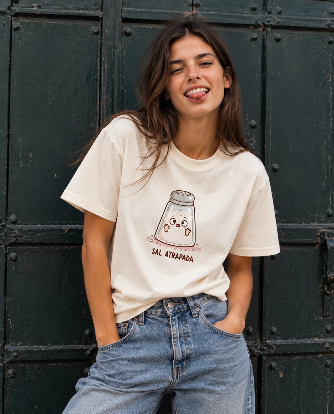 Camiseta Sal Atrapada – Humor con Mucha Sazón - imagen 2
