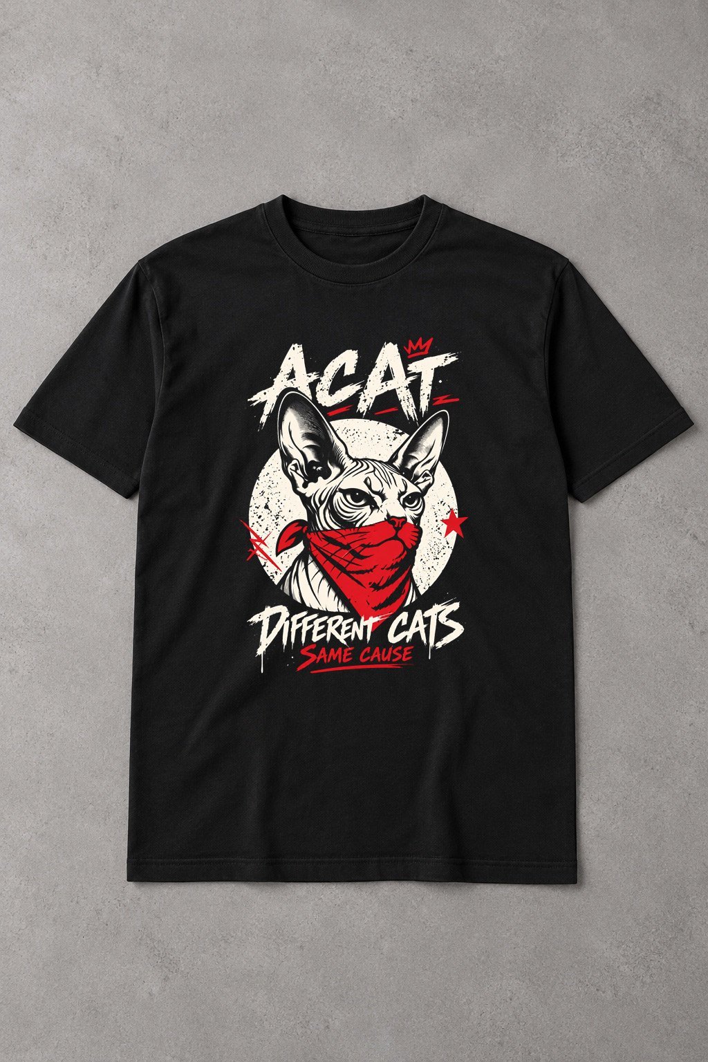 Camiseta A Cat – Different Cats, Same Cause - Sphynx Rebel - imagen 1