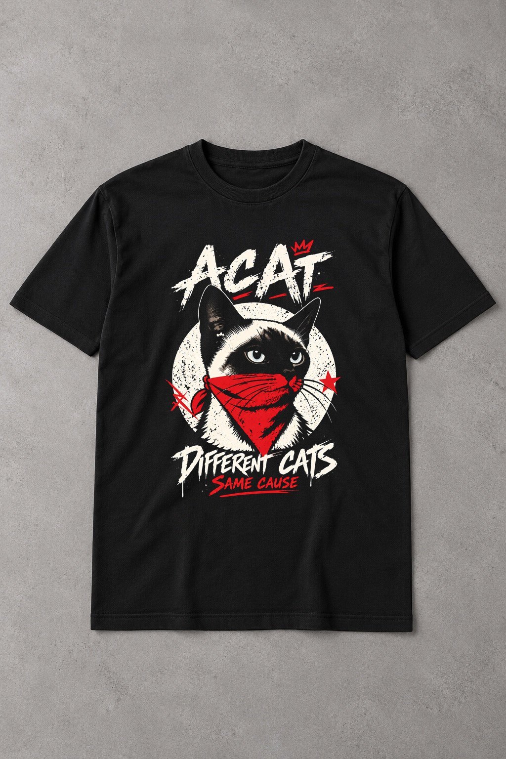 Camiseta A Cat – Different Cats, Same Cause - Siamese Rebel - imagen 1