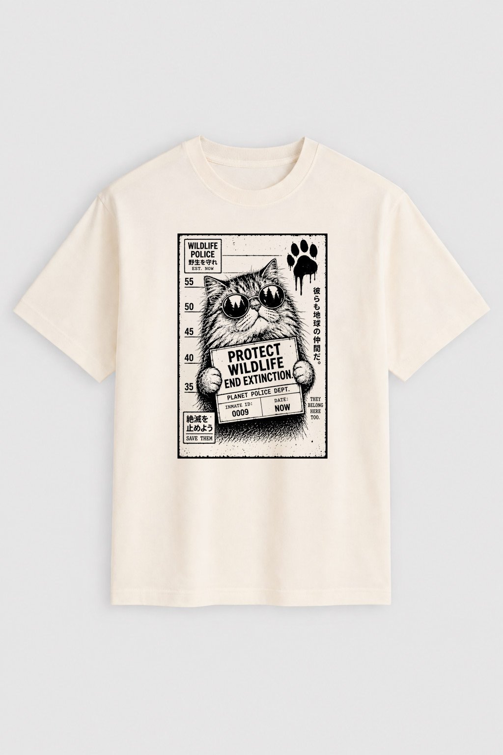 Camiseta Wildlife Police – Protect Wildlife, End Extinction - Persian Cat - imagen 1
