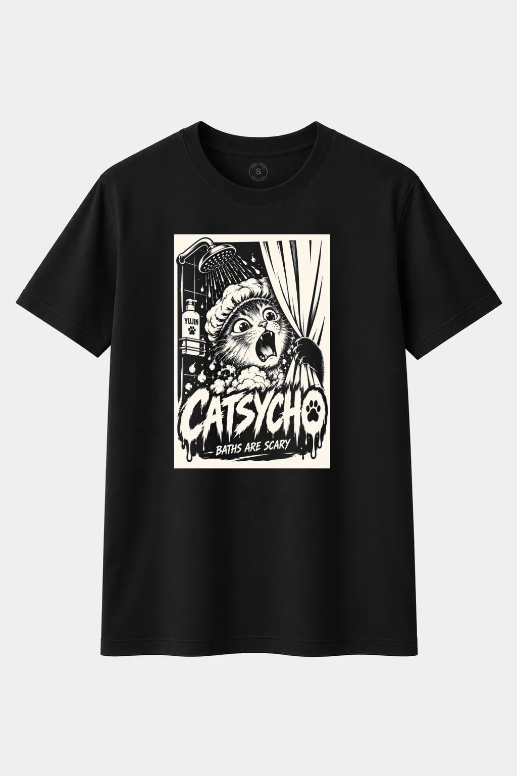 Camiseta Catsycho – Terror Gatuno Bajo la Ducha - imagen 1