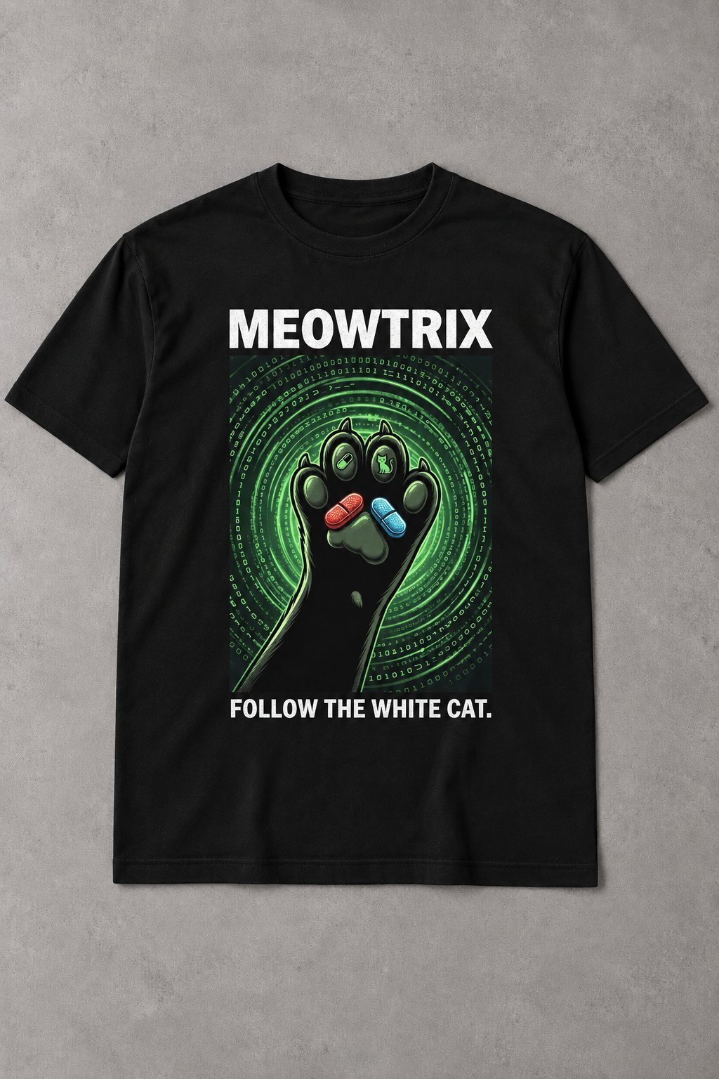 Camiseta Meowtrix Cat – Follow The White Cat - imagen 1