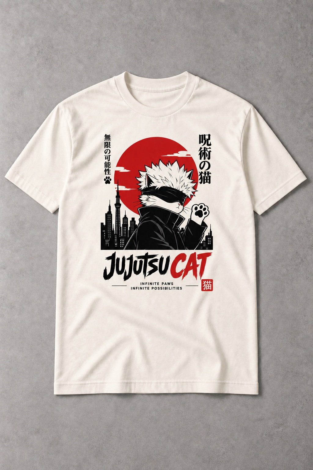 Camiseta de Gato Jujutsu Cat – Estilo Manga Japonés - imagen 1