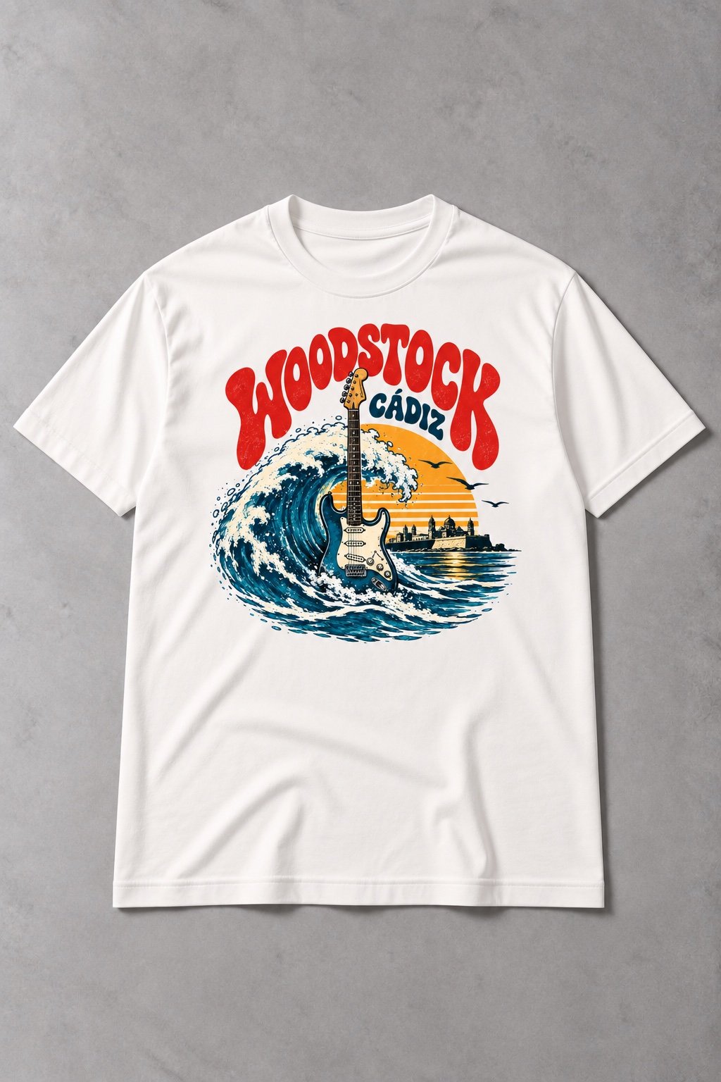 Camiseta Oficial Woodstock Cádiz – Guitar Wave - imagen 1