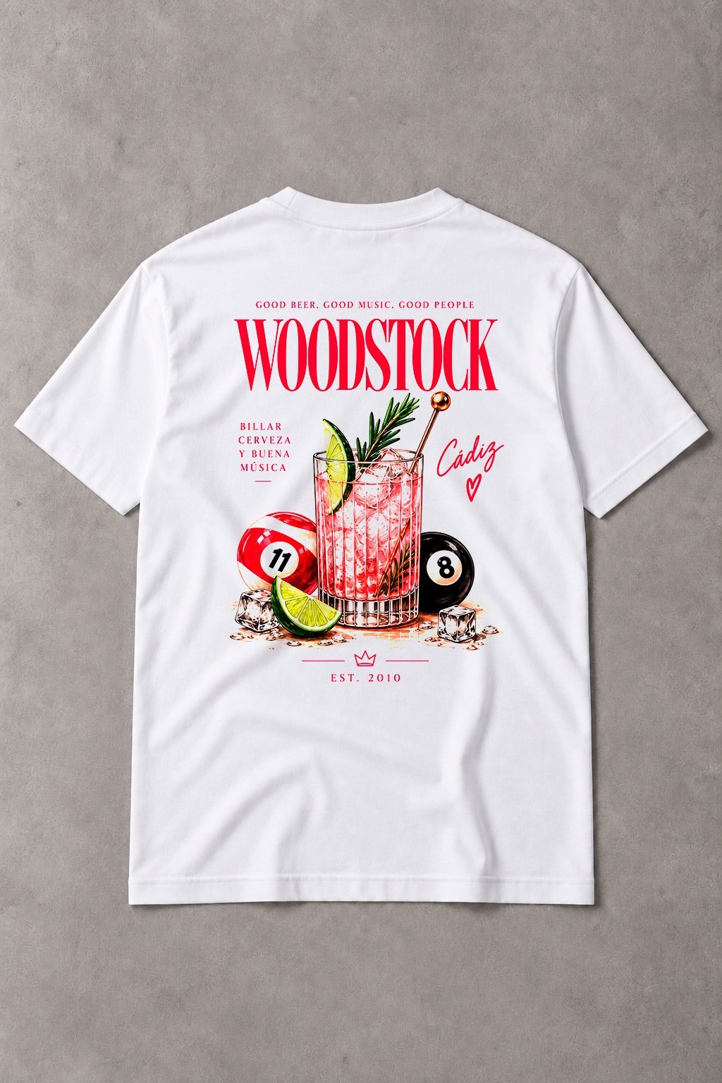 Camiseta Woodstock Cádiz – Pink Cocktail - imagen 1