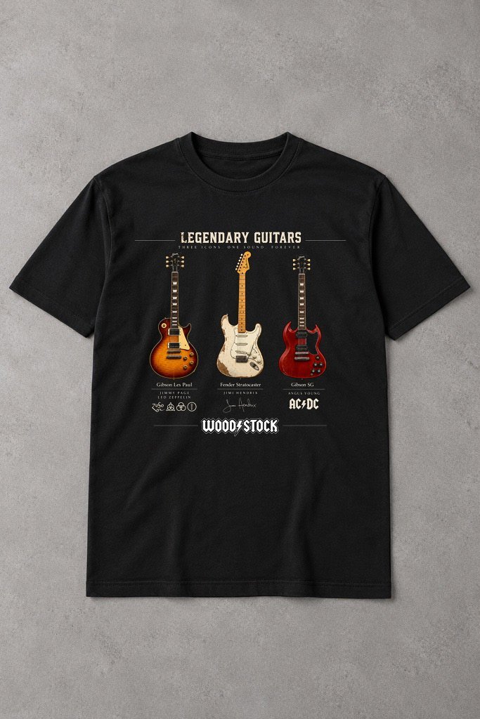 Camiseta Woodstock Cádiz Legendary Guitars - imagen 1