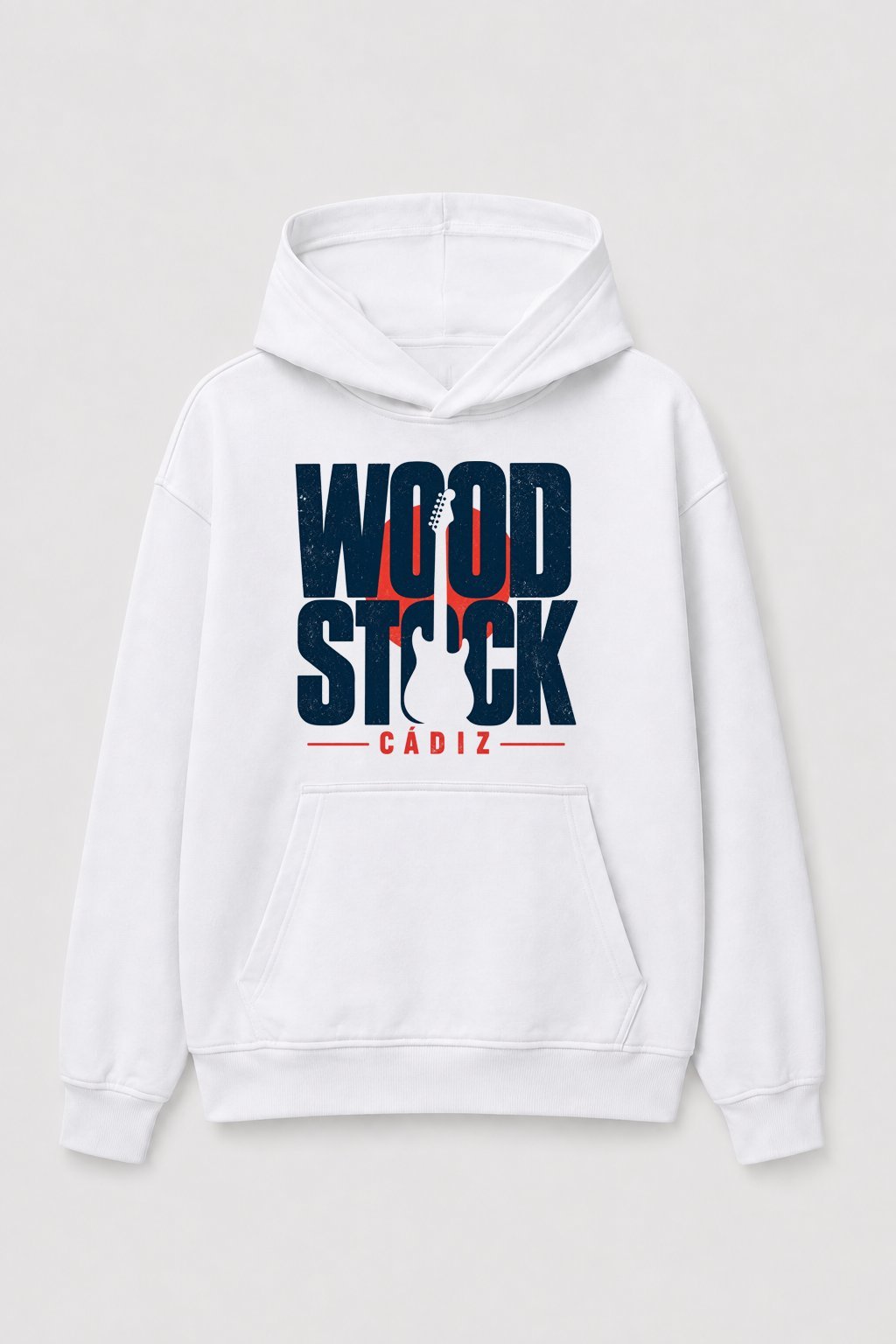 Sudadera Woodstock Cádiz Guitar Logo Blanca - imagen 1
